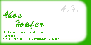akos hopfer business card