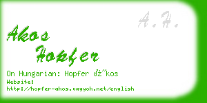 akos hopfer business card